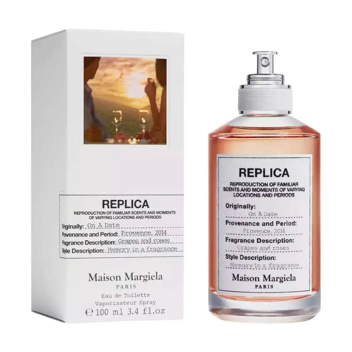 Maison Margiela Replica On a Date EDP Perfume, Floral Fruity Scent with Rose & Black Currant, Unisex Self Care Products, 3.4 fl oz, Floral Fruity Fragrance, Edp Perfume Fragrance, Perfumes For Women