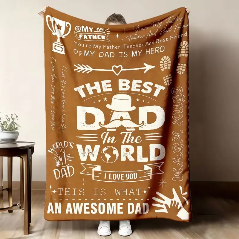 1pc Oversized Blanket Throw - 2026 New Mega Sized Throws for Dad, Extra Large Soft Flannel, Soundwave Technology Printing, Cozy Bedspread for Sofa & Office Nap, Father's Day Gift, Oversized Blanket Throws