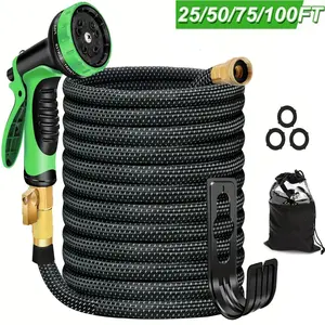 Expandable Garden Hose with Nozzle 100/75/50/25 Ft, Ultra Lightweight Flexible Water Hose, Leak-Proof, High-Density Fabric,for Yard, Lawn, Outdoor