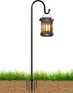 Bird Feeder Pole for Outdoor, 45 Inch Shepherds Hooks Heavy Duty Garden Pole for Hanging Plant Basket, Solar Light Lanterns, Garden Plant Hanger Stands with 5 Base Prongs