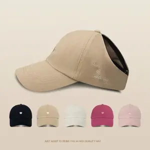 Matching Mom & Me High Ponytail Baseball Cap – Minimalist Heart Embroidery Summer Sun Hat for Family Outfits