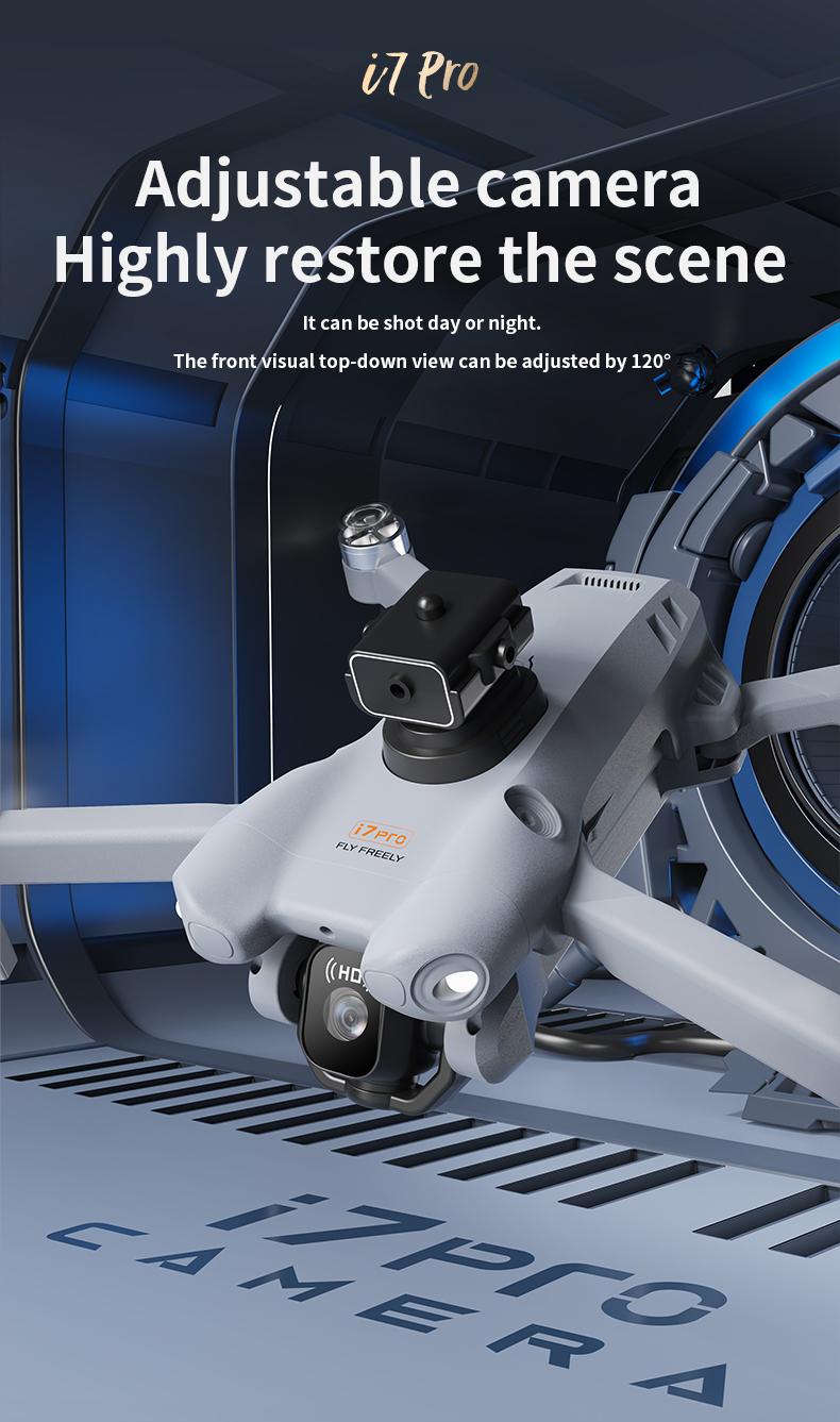 CJC i7 PRO Brushless Drone with 1080P HD Dual Camera, 4CH 2.4GHz Remote Control, Intelligent Obstacle Avoidance, Optical Flow Positioning, Foldable Design, 12 Minutes Flight Time Quadcopter Folding