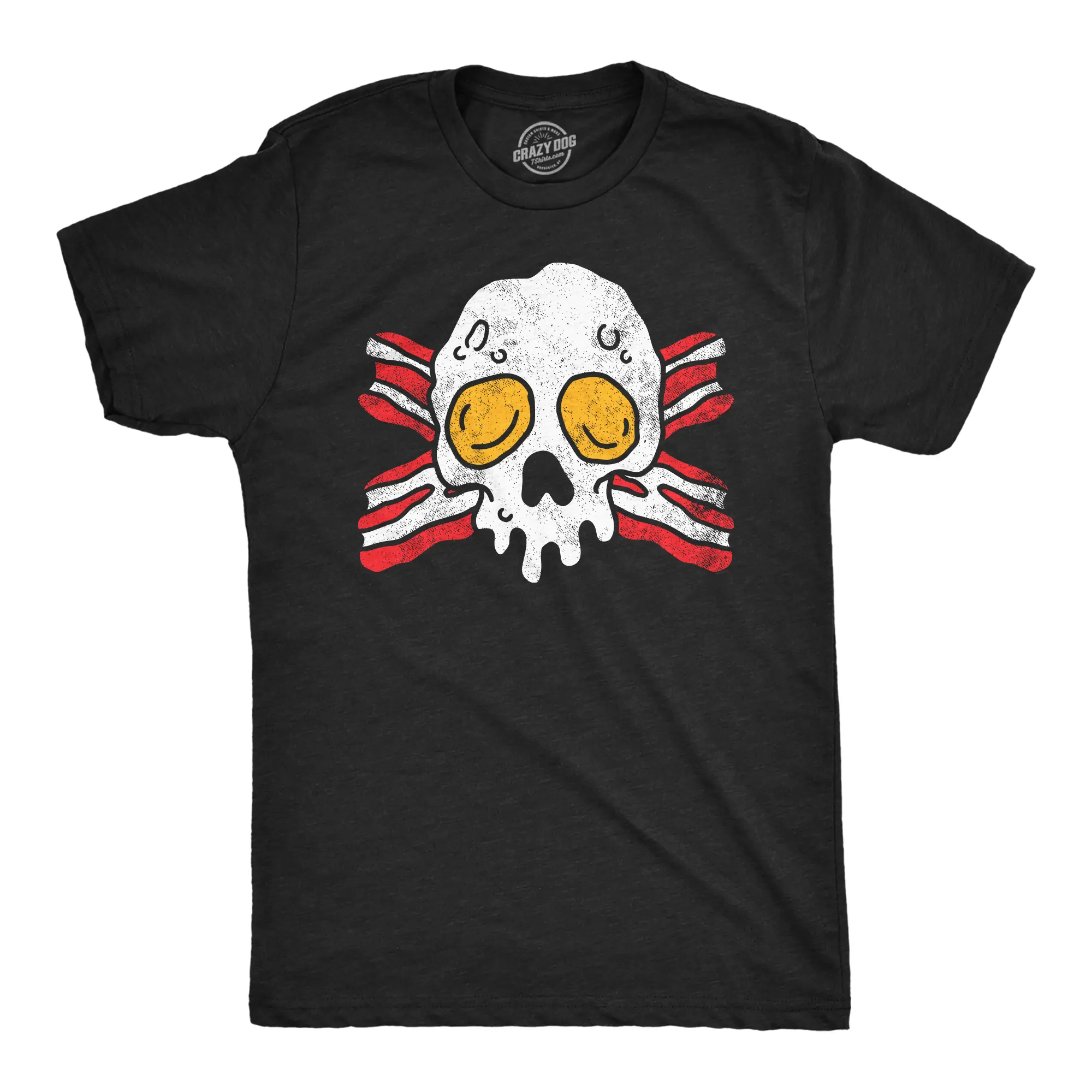 Mens Funny T Shirts Bacon and Eggs Skull Breakfast Graphic Tee for Men Mens Funny T Shirts Cool Vintage Fashion T-Shirt Gift Classic Menswear Sarcastic Apparel for Men Funny Food Short Sleeve Novelty Tees for Black -