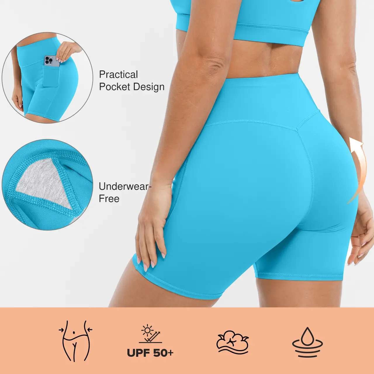 BRXL Women's 5 Inch Inseam Biker Shorts with Pockets High Waist Buttery Soft Yoga Athletic Gym Running Volleyball Spandex Shorts