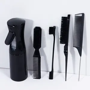 5-Piece Hair Styling Tool Set, Salon Barber Cleaning Brush, Men's Beard Brush, Tail Comb, Edge Control Brush, Travel Essential