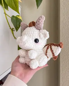 Primrose Fiber Studio | Cookie Dough Dragon Amigurumi Crochet Plushie