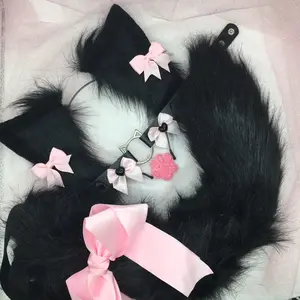 black ear necklace Halloween costume kawaii goth