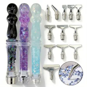 3 Pack Glitter Diamond Painting Pens, Ergonomic Resin Drill Pens for 5D Diamond Art Kits, Anti-fatigue Crystal Art Accessories