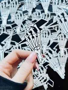 Skeleton Hand Lightning Bolt Sticker - lineman sticker Hard Hat Sticker , Blue Collar Stickers