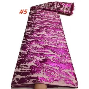 Nigerian Brocade Fabric for Women, African Thin Lace Material, Embroidery, Ideal for Wedding Dresses, Sewing Supplies