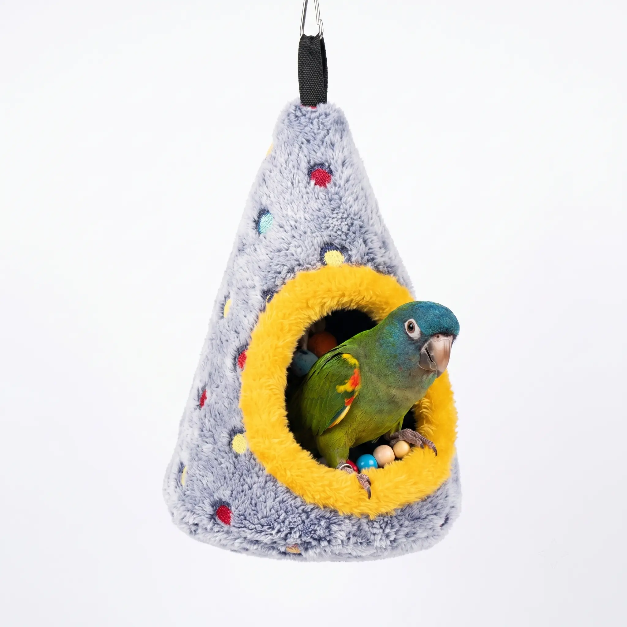 Cozy Plush Bird Cage Nests Hanging Hammock - Soft Snuggle Hut Hideaway Cave, Bird Cage Accessory Pet Sleep Bed for Small Parrots (Parakeets, Cockatiels, Lovebirds)