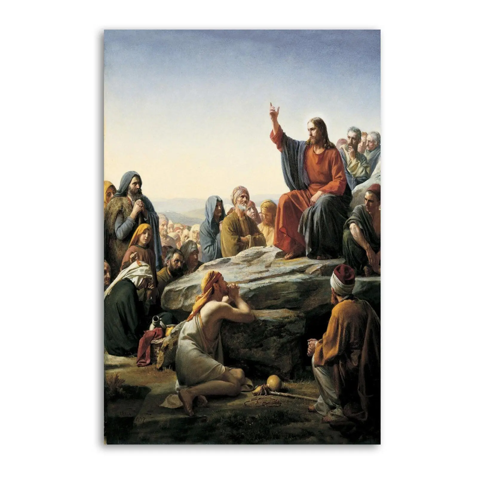 Christ's Sermon On The Mount Beatitudes Poster, Christian Poster, Jesus Shepherd Easter Poster Home Decor