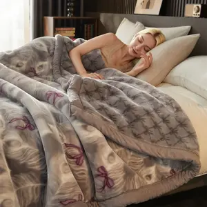 Luxury Thick Double Sided Raschel Flannel Throw Blanket Ultra Soft Warm Mink Fleece Oversized Cozy Blanket Multi Size for All Season Home Decor Perfect for Christmas Office and Family Gift colorful  woven  bedding  set