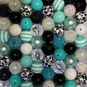 Turquoise Cowgirl Mix 20mm Bubble Gum Bead Mixes Chunky Bead Mixes for DIY Jewelry Making & Decoration