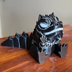 Chibi Black Panther-zilla Flexi Toy - Cute Mashup Articulated Toy Figure - 3D Printed