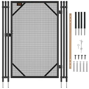 VEVOR Pool Fence Gate, 4x 2.5 Ft, Easy DIY Installation Inground Pool Gate, Pool Fence Gate Kit with Stainless Steel Latch, Removable Child Pet Security Pool Fencing