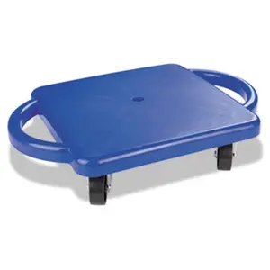 Champion Sport  Scooter with Handles, Blue/Yellow, 4 Rubber Swivel Casters, Plastic, 12 x 12