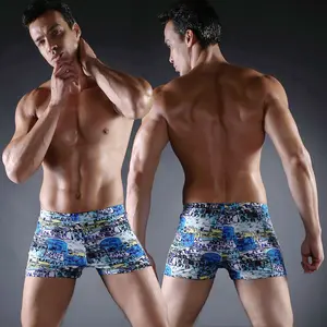 2026 Men's Printed Square-Cut Swim Trunks, Quick-Drying Fashionable Summer Beach Swimwear, Machine-Washable Sports & Outdoor Swimwear, Machine Wash