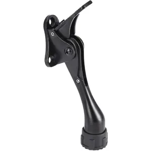 Kickdown Door Stopper 4Inches - One Packs One Touch Adjustable Height Door Stop for The Bottom of Door The Bottom of Door Aluminum Alloy Metal Door Stopper with Rubber Tip Black
