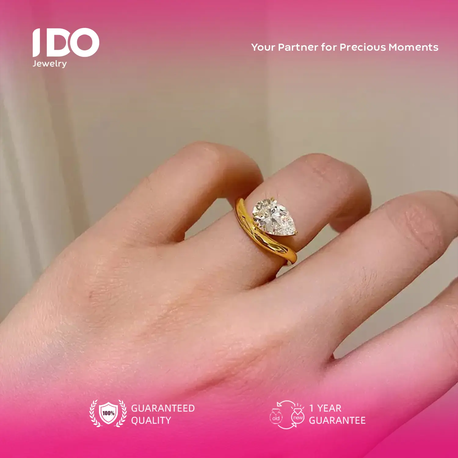 [Crazy Sale] FS-R149 Ring Women Accessories Elegant Beautiful and Luxurious Wedding Couple I DO Jewelry Official R19