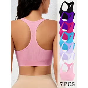 [Shock-absorbing Sports Bra] 7pcs Shock-absorbing Sports Bra For Women | Gathering Without Padding, Running, Seamless Yoga Vest Underwear