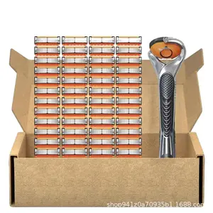 48-Piece Men'S Razor Blade Replacement Set With Free Handle - Ultra Sharp Stainless Steel Blades For Smooth Shaving, Bulk Disposable Bladesm, Double Edge Razor Blades For Men