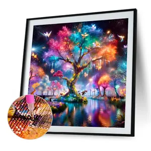 A brand new, creatively designed, dreamlike tree-shaped DIY diamond painting coloring kit. Suitable for beginners and adults, this DIY 5D diamond painting coloring kit is perfect for bedroom and home wall decoration.