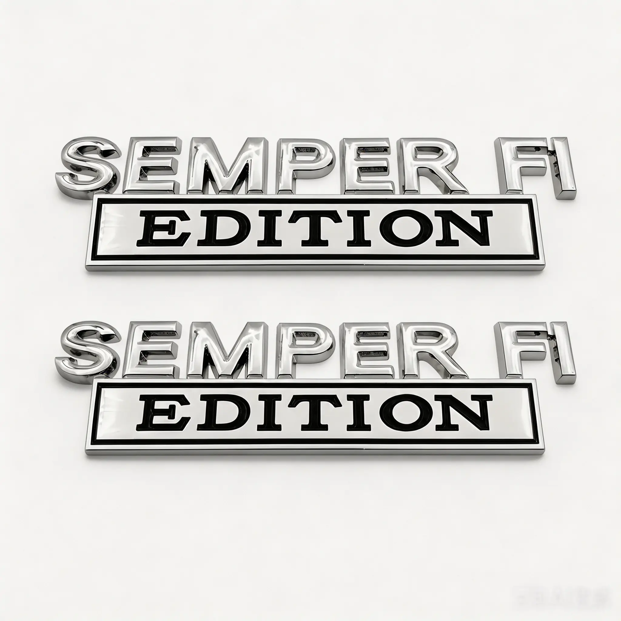 2 PCS Semper Fi Edition 5" Metal Marine Car Emblems, Automotive Exterior Stickers for Car, Truck, SUV, Motorcycle, Golf Cart Ornament (Fenders, Trunk, Bumper, Tailgate, Toolbox, Locker) summerwins Car Decal