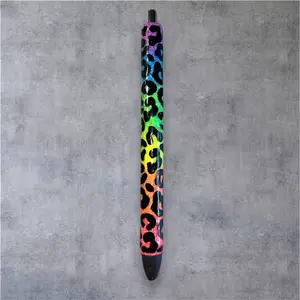 Custom Lisa Frank Inspired Glitter Pen with Colorful Leopard Print Design