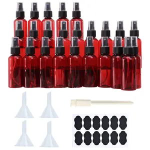 24Pcs/Set 2 Oz Amber Plastic Spray Bottles for Essential Oils,Perfumes,Cosmetics,Alcohol,Fine Mist Spray Bottle,Mini Travel Bottle,Small Refillable Liquid Containers,Hand Tools Kits