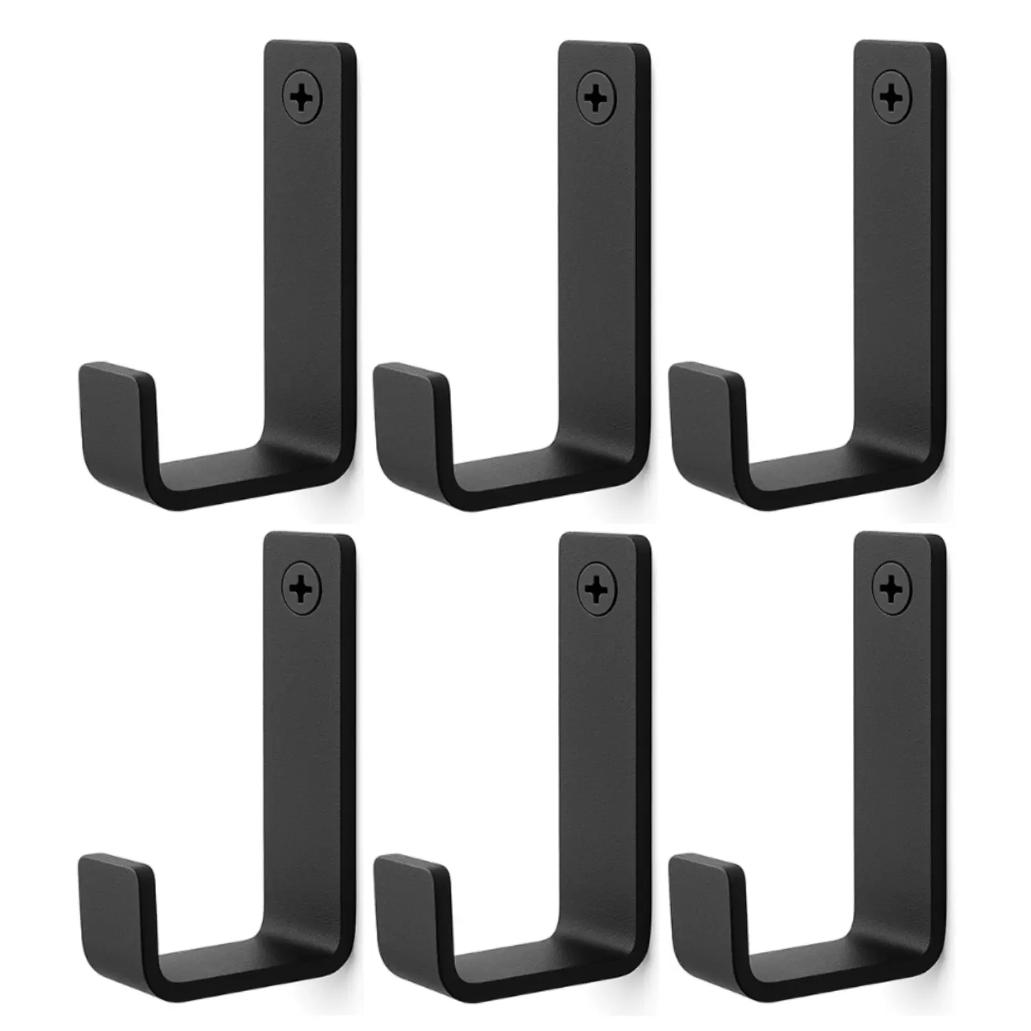 6 Pack Heavy Duty Stainless Steel Wall Hooks, Black Towel Coat Robe Hook, Rust Resistant Outdoor Wall Mounted Hanger for Backpacks, Keys, Bathroom, Kitchen & Garage - Home Improvement.