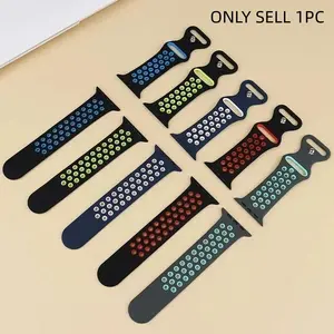 Breathable Hole Sports Silicone Watch Band, Soft Watch Band for Apple Watch Band 44mm 49mm 45mm 40mm 41mm 38mm 42mm 46mm, iWatch Series 8 SE 7 6 5 9 10 Ultra, Wearable, Smart Watch Straps