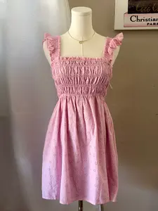 Rosy Eyelet Dress