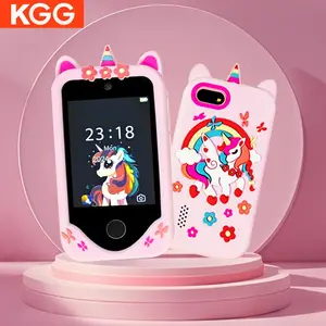 Cute Pattern Smart Phone, Student Smart Phone Toy, Funny Learning Education Tool with Music Player, Alarm Clock Calculator Flashlight Dual Camera Phone for Boys and Girls