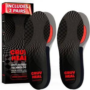 2 Packs of Work Orthotic Insoles - Anti Fatigue Medium Arch Support Shoe Insert Men Women - for Plantar Fasciitis Flat Feet Leg - Relieve Foot Pain - Work Boot Insoles for Standing All Day (Gray, M)