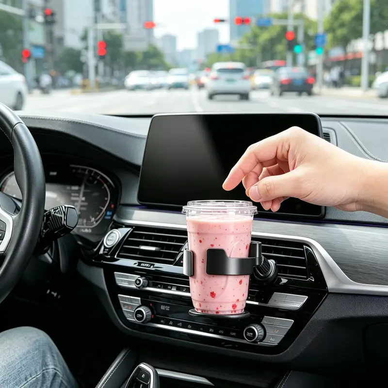 Multi-Functional Car Air Vent Cup Holder, Universal Vehicle Air Outlet Drink Bracket, Portable Car Coffee Milk Tea Cup Tray, 2-in-1 Car Ashtray Storage Mount for All Cars