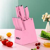 15-piece pink knife set