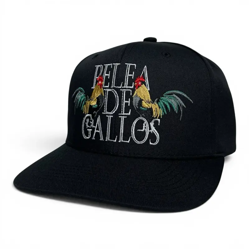Mexico Gallos Rooster Embroidered Snapback Baseball Cap Casual Outfits Cap Classic Black Hat