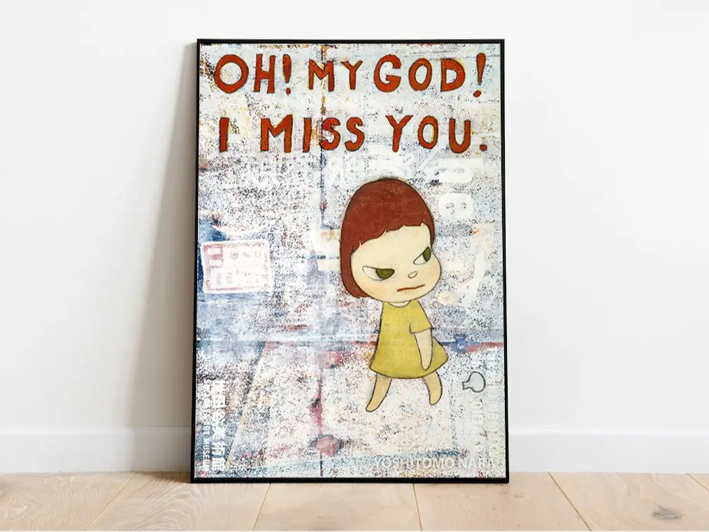 Yoshitomo Nara MoMA Official OH! MY GOD! I MISS YOU! Poster, decor