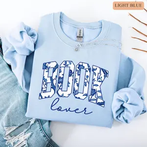 Cute Book Lover Sweatshirt, Bookworm Crewneck, Reading Club, Librarian Gift, Bookish Merch, Reader, Teacher Gift, Book Girly Top, Read Book Cotton Tee Unisex