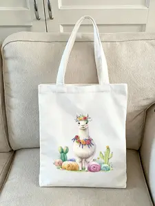 Exquisite Alpaca Floral Art Everyday Handbags Suitable for daily commuting,travel,and shopping.