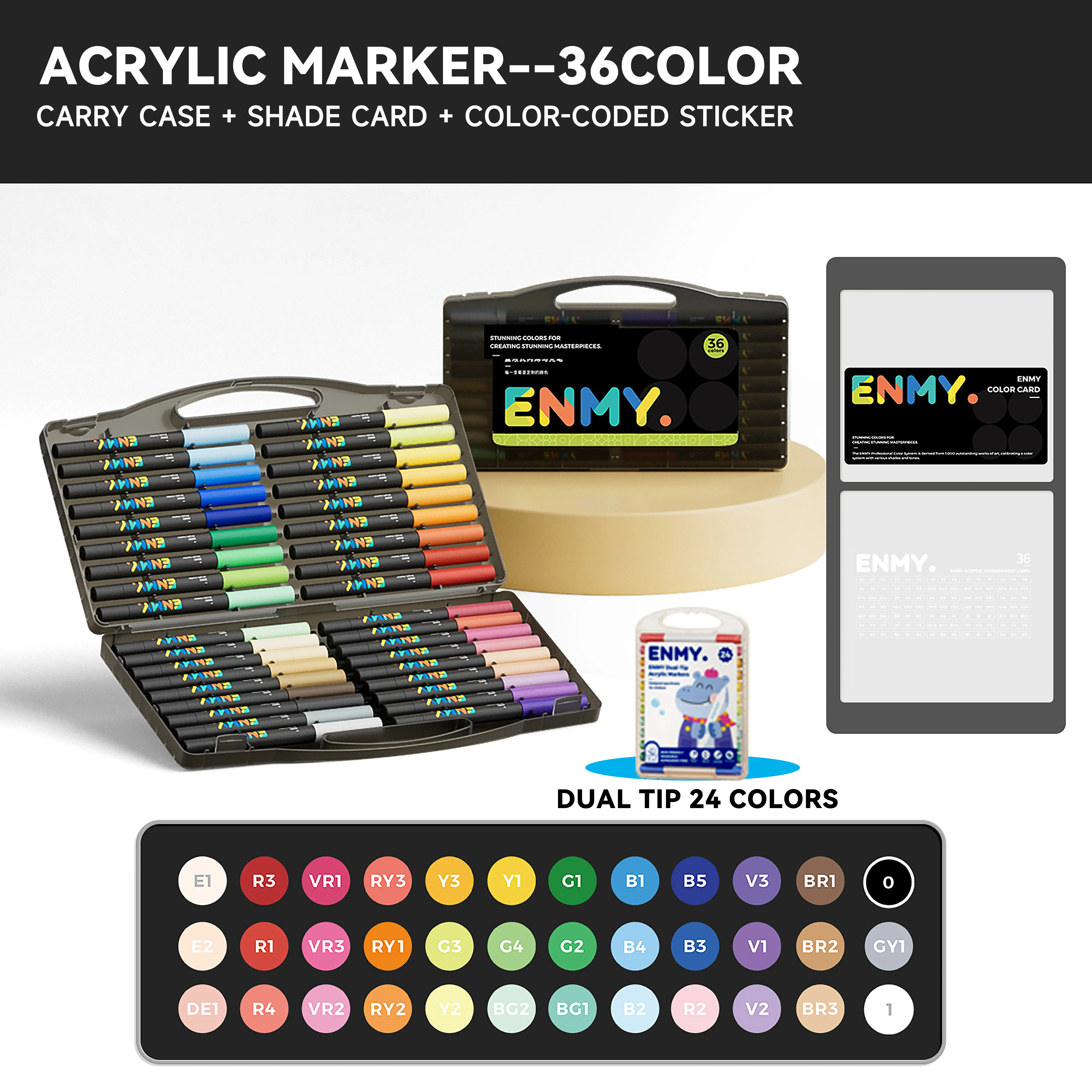 Enmy small black box-36 colors