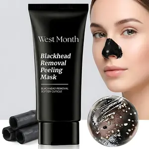 Blackhead Removal Peeling Mask Bamboo Charcoal Deep Pore Cleansing for Face & Nose 60ml Gentle Exfoliation Flawless Clear Comfort