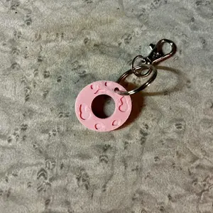 Donut Dad 3D Printed Keychain PLA Plastic