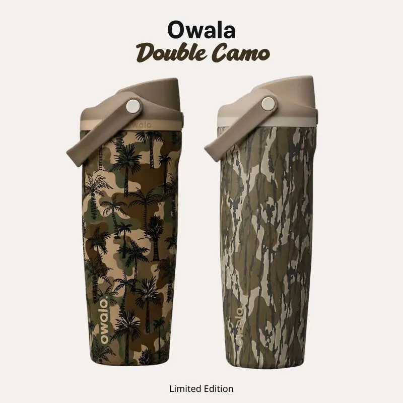 [Hot deal] Owala Camo 30oz Limited Freesip Sway Tumbler, 24-hour insulation, Durable Stainless Steel Reusable Water Cup with Straw for Adventure, Gift for him