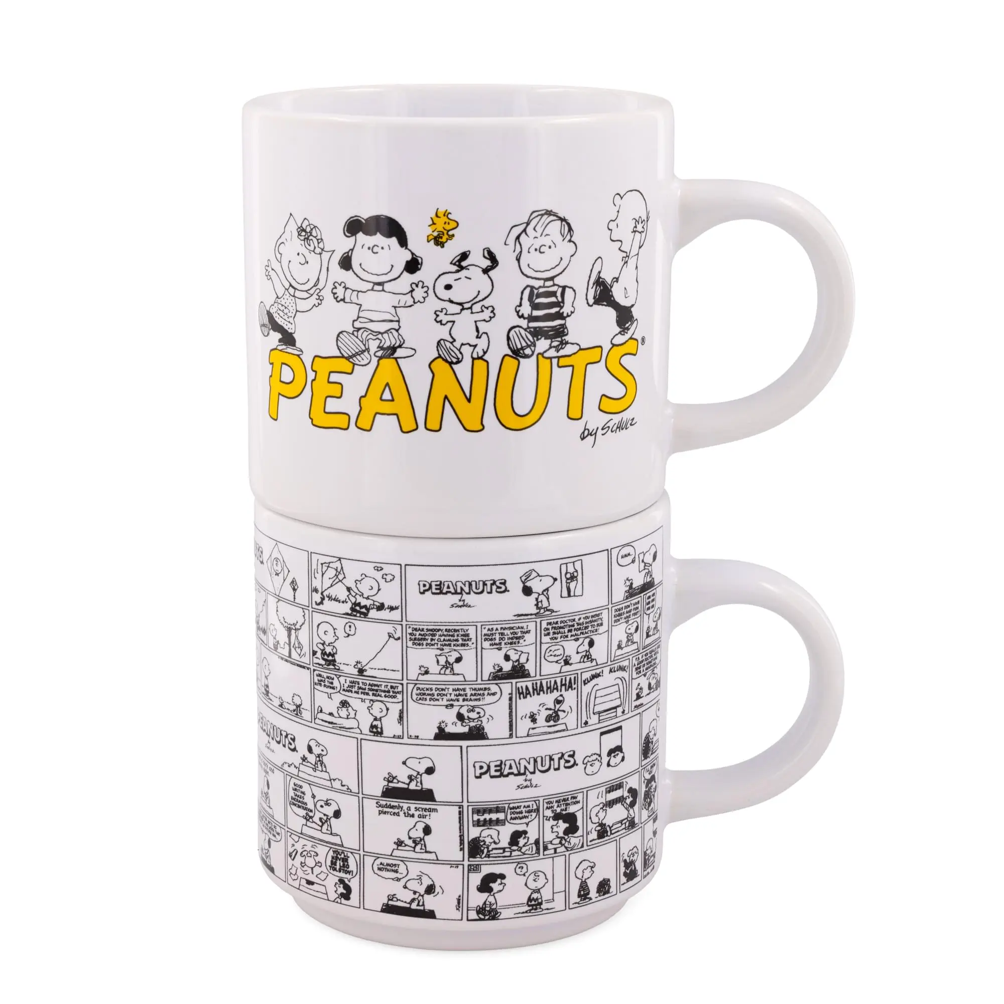 Peanuts Comic Panels 2-Piece Ceramic Stackable Mug Set | Each Holds 13 Ounces Peanuts Comic Panels 2-Piece Ceramic Stackable Mug Set | Each Holds 13 Ounces