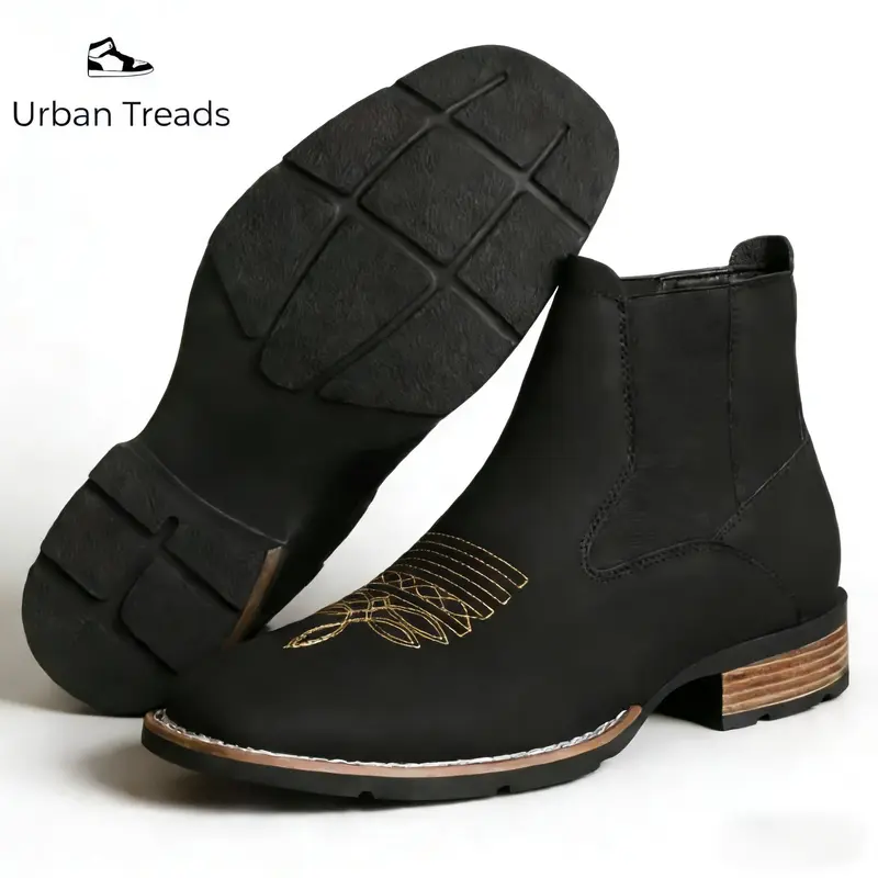 black wedding dresses sleeves Cuadra Men's Black Caiman Calf Dress Boots Black / 10 / Cayman