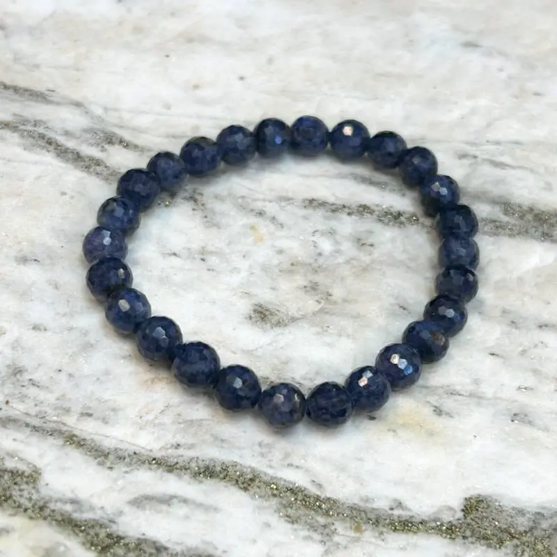 Natural Blue Sapphire Bracelet for Women, Handmade Beaded Sacred Stone Jewelry, Spiritual Crystal Gift for Daily Wear