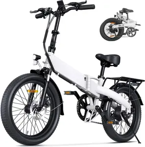 R5 PRO High-Speed Electric Bike for Adults, 20MPH 50 Miles Folding Ebike, 7 Speeds Modes, 20'*2.6'' Fat Tires, 48V 7.8 Ah Removable Battery, Dual Brake Design LED Display Electric Bicycle City Commuter Electricbikes