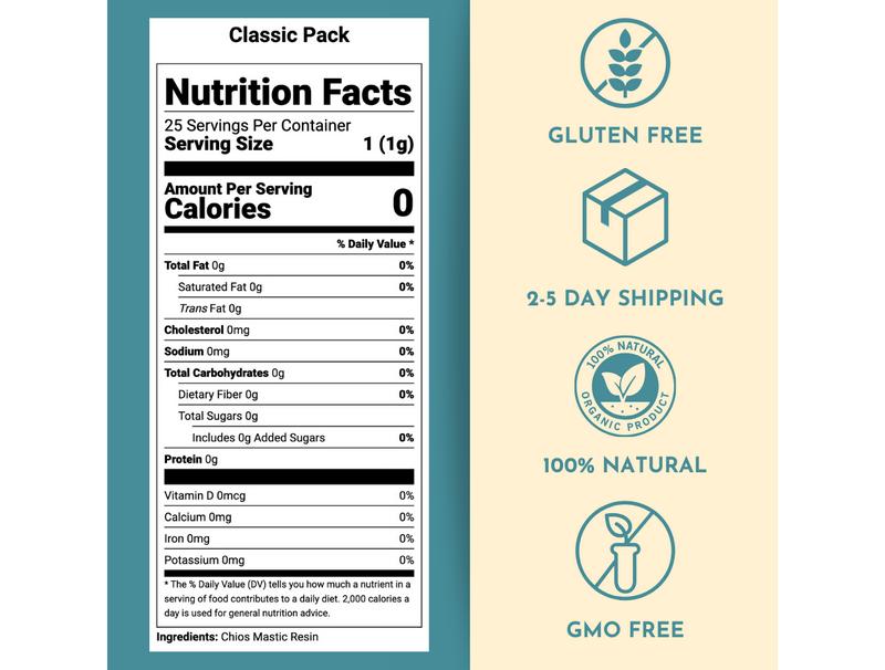 The Classic Pack - 25 Grams of Premium Chios Mastic Resin masticgum